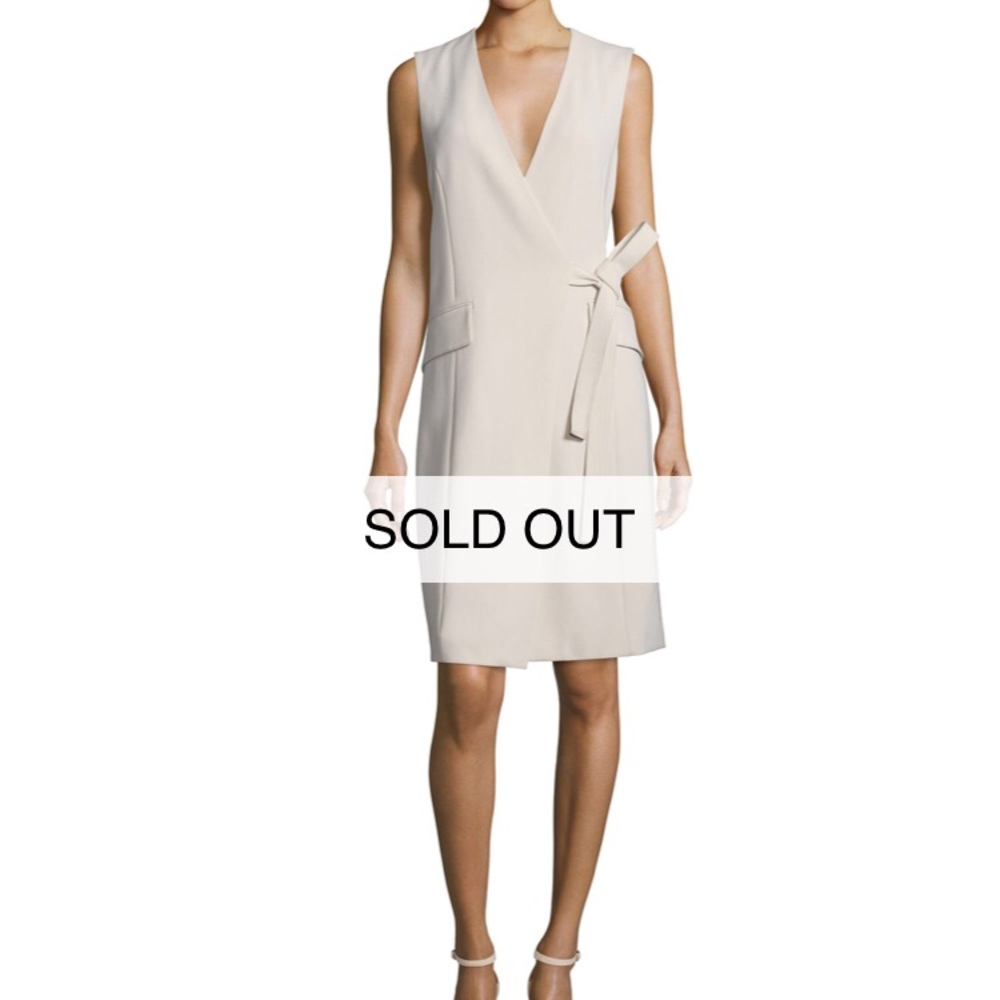 Theory Livwilth Admiral Surplice-Neck Crepe Dress